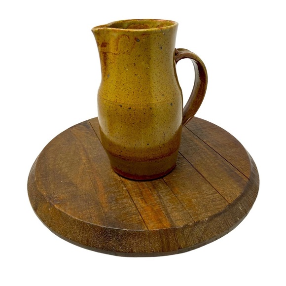 Vintage Clay Pottery Earth Tones Pitcher. Handcrafted. - Picture 1 of 6